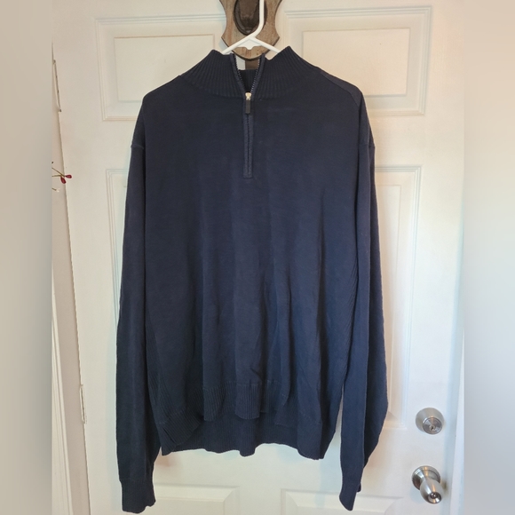 (1273) Oscar De La Renta Men's Quarter Zip Long Sleeve Sweater,  XXL, Black - Picture 3 of 12